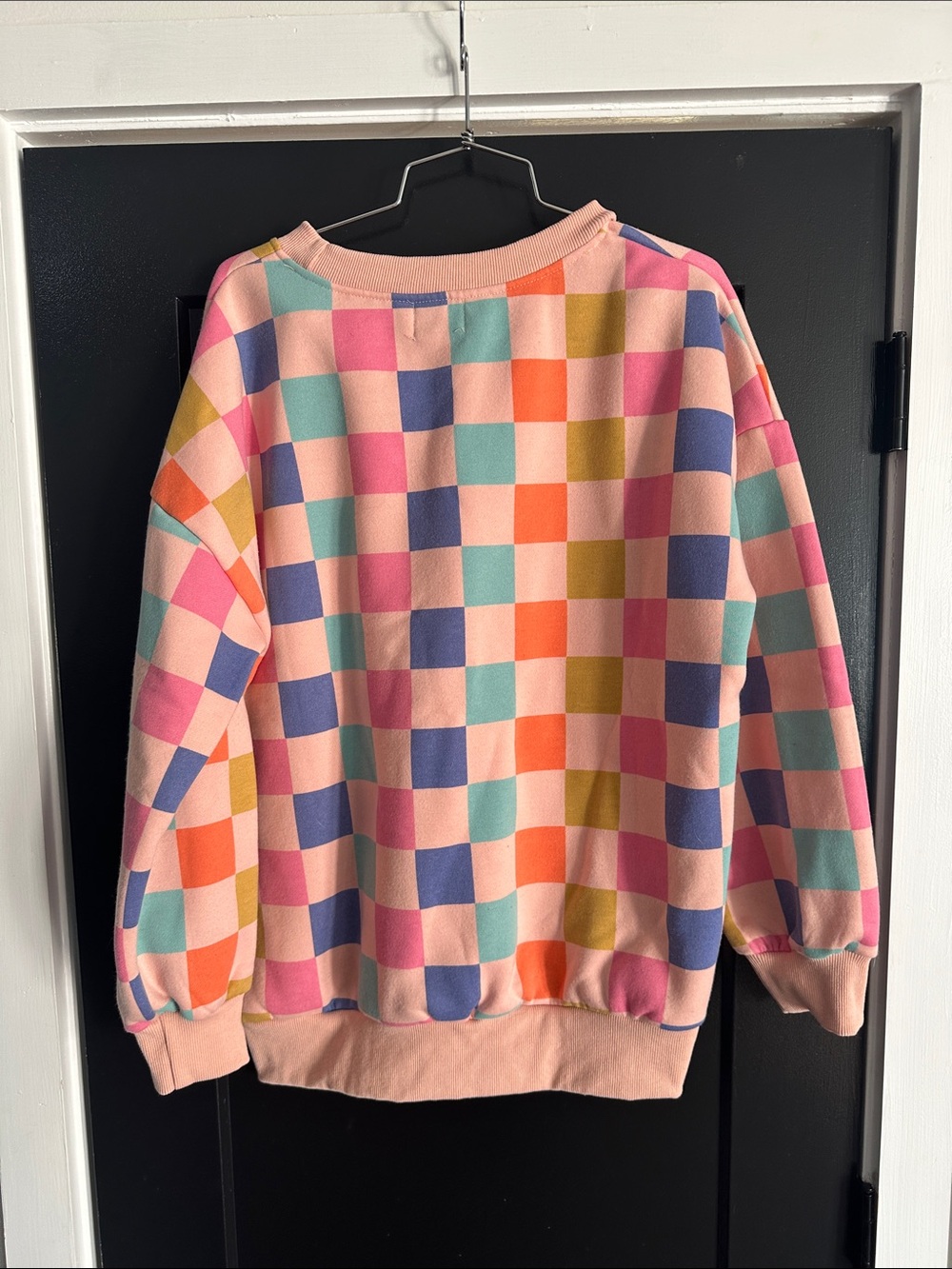 Katydid Peach and Cream Ribbed Crewneck - Picture 3 of 3